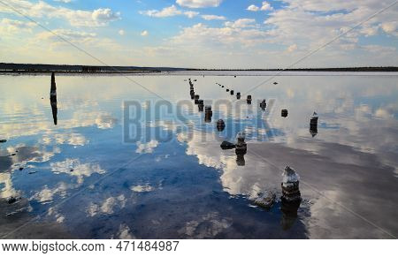 Ancient Wooden Piles In The Kuyalnitsky Estuary, Where Self-sedimentary Salt Was Mined From Salt Che