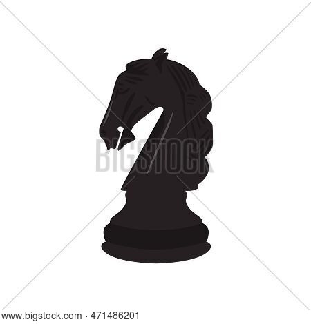 Chess Horse Figurine Icon Isolated On White Background