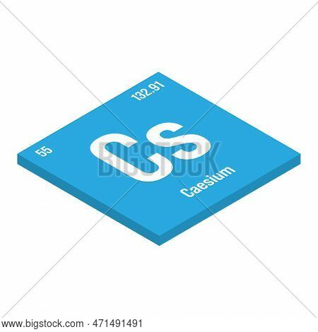 Caesium, Cs, Periodic Table Element With Name, Symbol, Atomic Number And Weight. Alkali Metal With L
