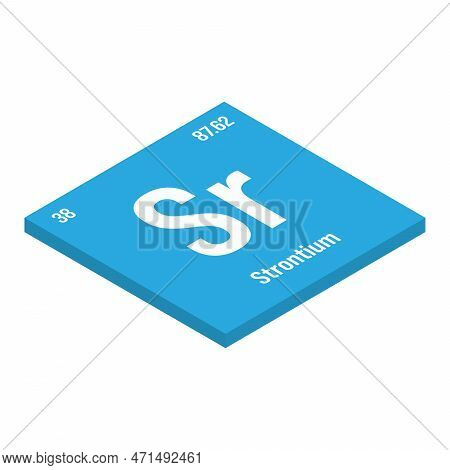 Strontium, Sr, Periodic Table Element With Name, Symbol, Atomic Number And Weight. Alkaline Earth Me