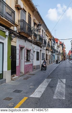 Valencia, Spain - July 2022: Houses In El Cabanyal, A Neighborhood In The City Of Valencia, Spain.