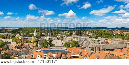 Panoramic Aerial View Of Goslar In A Beautiful Summer Day, Germany