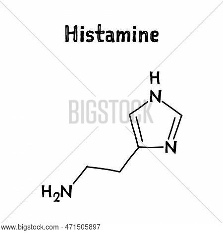 Histamine Molecular Structure. Histamine Is Organic Compound Involved In Local Immune Responses, Reg