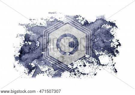 Japan, Japanese, Yubari, Hokkaido, Sorachi, Subprefecture Flag Background Painted On White Paper Wit
