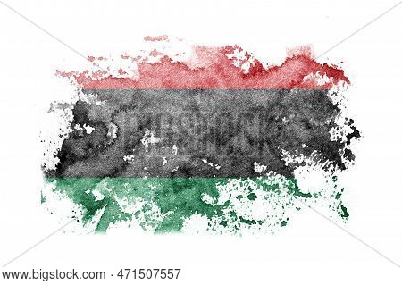 Organizations, Pan African, Unia Flag Background Painted On White Paper With Watercolor