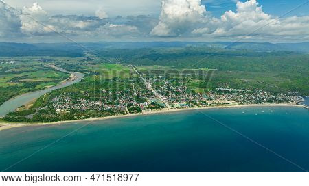 Aerial View Of Town Sipalay On The Island Of Negros. Philippines.