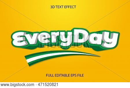 Everyday 3d Editable Text Effect Template, Text Effect Style