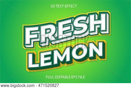 Fresh Lemon 3d Text Style Effect Editable