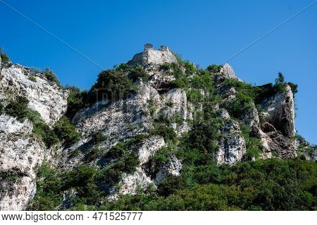 The Ruins Of Castel Penede Are Located In The Town Of Nago, Above The Resort Of Torbole, In The Nort