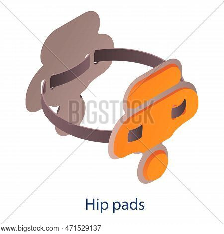 American Football Hip Pads Icon. Isometric Of American Football Hip Pads Icon For Web Design Isolate