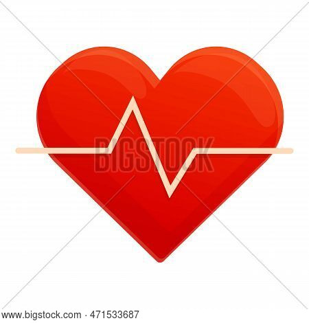Healthy Heart Heartrate Icon. Cartoon Of Healthy Heart Heartrate Icon For Web Design Isolated On Whi