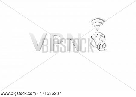 Vpn Concept White Background 3d Render Illustration