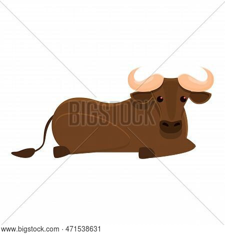 Rest Wildebeest Icon. Cartoon Of Rest Wildebeest Icon For Web Design Isolated On White Background