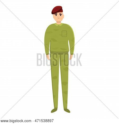 Red Beret Military Uniform Icon. Cartoon Of Red Beret Military Uniform Icon For Web Design Isolated 
