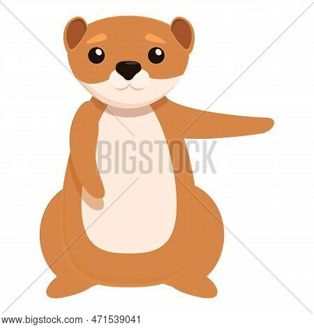 Cute Mink Icon. Cartoon Of Cute Mink Icon For Web Design Isolated On White Background