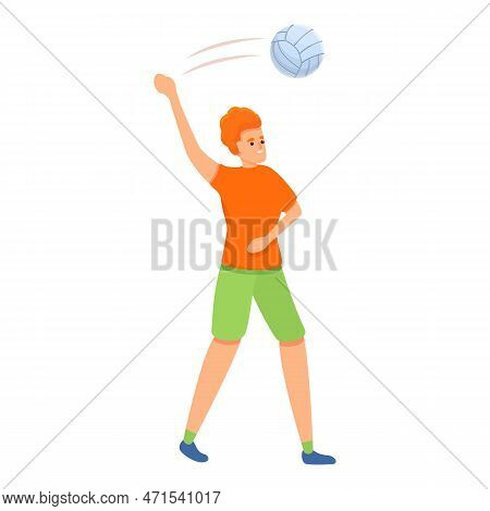 Flying Volleyball Icon. Cartoon Of Flying Volleyball Icon For Web Design Isolated On White Backgroun