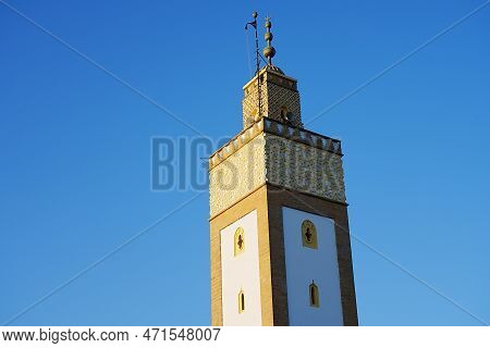 Minaret Of Ahl Fas Mosque In African Capital City Of Rabat In Morocco, Clear Blue Sky In 2023 Cold S