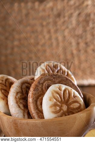 Tigelle Or Crescentine Homemade, An Italian Food Typical Of The Area Of Modena.thin Round Breads Fro