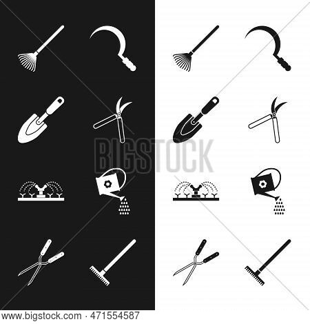 Set Gardening Handmade Scissor, Trowel Spade Shovel, Rake For Leaves, Sickle, Automatic Irrigation S