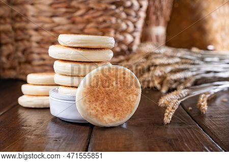 Tigelle Or Crescentine Homemade, An Italian Food Typical Of The Area Of Modena.thin Round Breads Fro