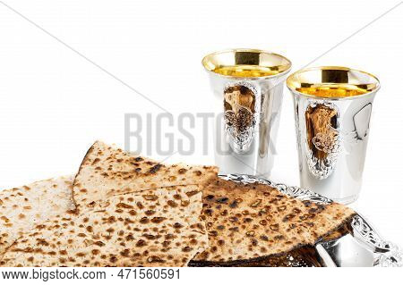 Matzah Shmurah. Jewish Traditional Passover Bread. Pesach Celebration Symbol. Close-up