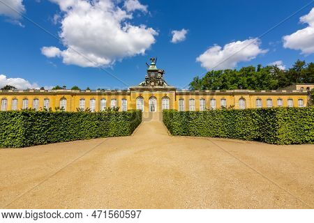 New Chambers (neue Kammern) Palace And Windmill (windmuhle) In Sanssouci Park, Potsdam, Germany