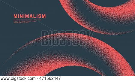 Modern Cult Of Simplicity And Minimalism Graphic Design Abstract Vector Backdrop. Bold Red Dotted Fo