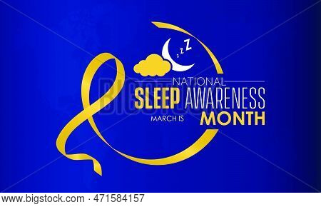 National Sleep Awareness Month. Consider Of Your Well-being Impact Concept Banner, Template, Card, B
