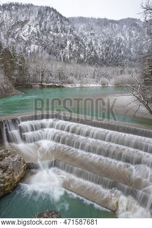 View Of Waterfall Lechfall In Füssen Germany