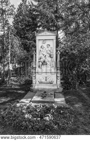 Vienna, Austria - Apr 26, 2015: Franz Schubert Memorial In Zentralfriedhof, Vienna, Austria.