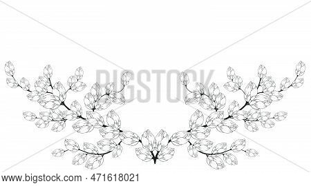A Beautiful Blooming Branch, Richly Decorated With Flowers