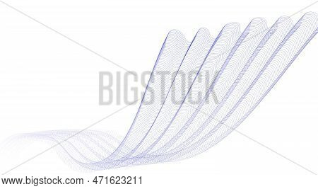 Wave Line Background With Smooth Shape. Beautiful Wavy Line On Background. Horizontal Banner Templat