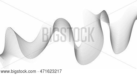 Wave Line Background With Smooth Shape. Beautiful Wavy Line On Background. Horizontal Banner Templat