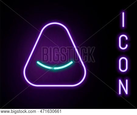 Glowing Neon Line Pouf Icon Isolated On Black Background. Soft Chair. Bag For The Seat. Comfortable 