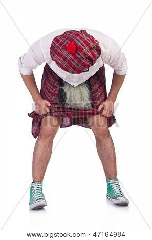 Lustige Scotsman isolated on the white