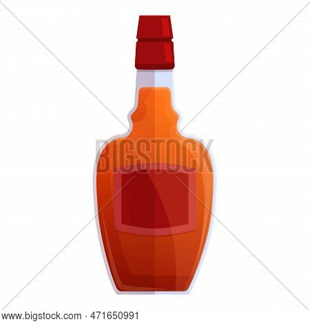 Bourbon Brandy Bottle Icon. Cartoon Of Bourbon Brandy Bottle Icon For Web Design Isolated On White B