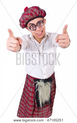 Lustige Scotsman isolated on the white