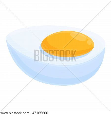 Half Boiled Egg Icon. Cartoon Of Half Boiled Egg Icon For Web Design Isolated On White Background