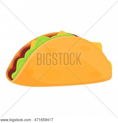 Crispy Taco Icon. Cartoon Of Crispy Taco Icon For Web Design Isolated On White Background