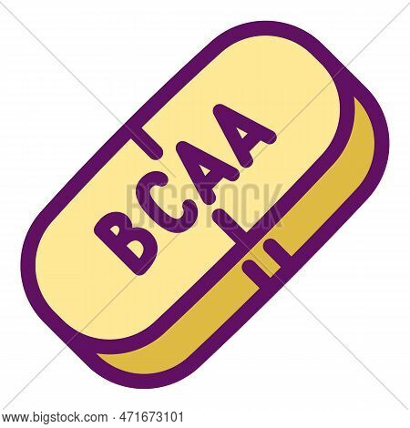 Sport Nutrition Bcaa Capsule Icon. Outline Sport Nutrition Bcaa Capsule Icon For Web Design Isolated