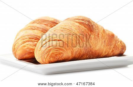 Frische Croissants, Isolated On White Background