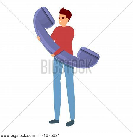 Phone Call Personal Assistant Icon. Cartoon Of Phone Call Personal Assistant Icon For Web Design Iso