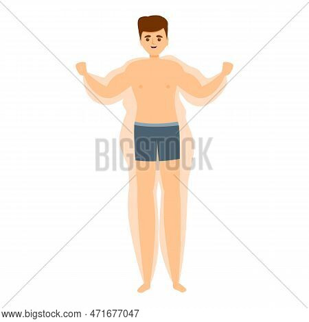 Boy Slimming Body Icon. Cartoon Of Boy Slimming Body Icon For Web Design Isolated On White Backgroun