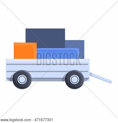 Baggage Trolley Icon. Cartoon Of Baggage Trolley Icon For Web Design Isolated On White Background