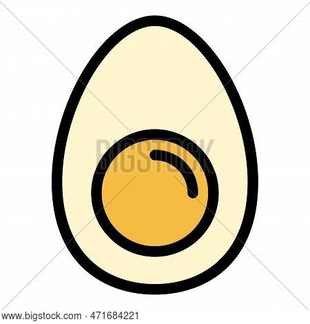 Half Boiled Egg Icon. Outline Half Boiled Egg Icon For Web Design Isolated On White Background