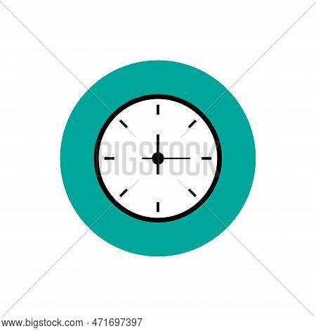 Clock Flat Style Vector Icon. Time Vector Illustration.