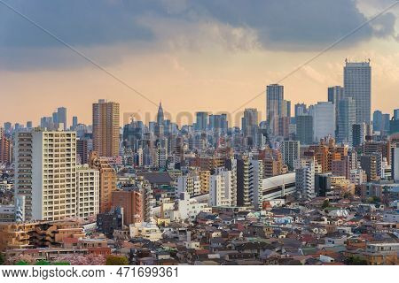 Tokyo, Japan - March 31: View Of Tokyo Skyline From Oji Observation Lobby March 31, 2019 In Tokyo, J