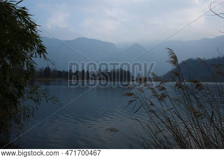 Italy, Trentino Alto Adige: Glimpse Of Levico Lake.