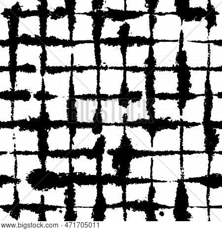 Heavy Inky Windowpane Pattern On Blotting Paper