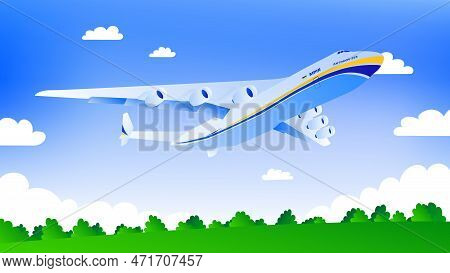 Antonov An-225 Mriya Ukrainian Plane Illustration. Vector Illustration